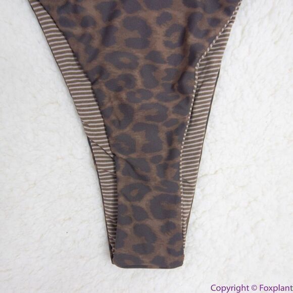 NEW Acacia Mateo bikini bottom leopard animal print brown,‎ L - Picture 10 of 14